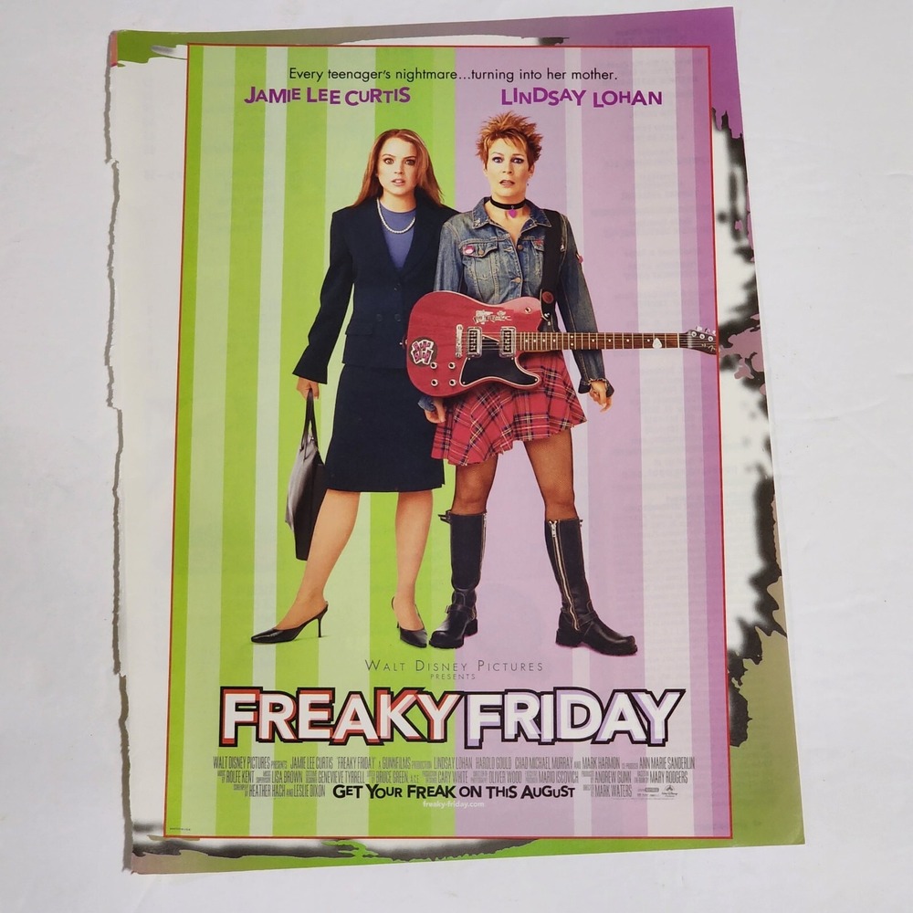 Print Ad Freaky Friday mini poster Lindsay Lohan Jamie Lee Curtis clipping 2003